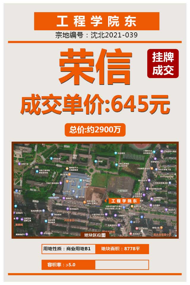 辽宁尊龙凯时集团成功摘得工程学院东地块